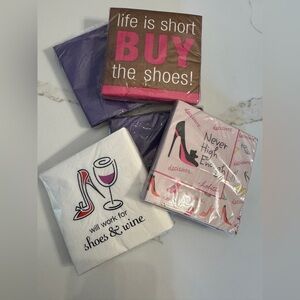 5 Packs Shoe Themed Coktail/ Dessert Napkins for the Shoe Lover/Fashionista